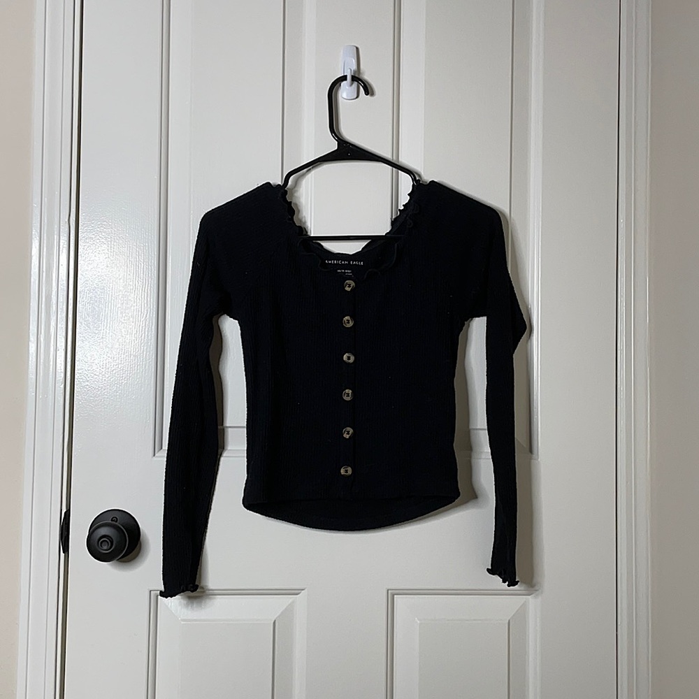 Black long sleeve top